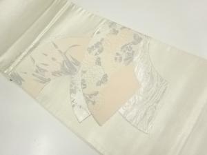 アンティーク 地紙に花模様織出し袋帯(材料)